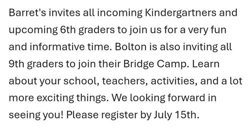Summer Bridge Camp