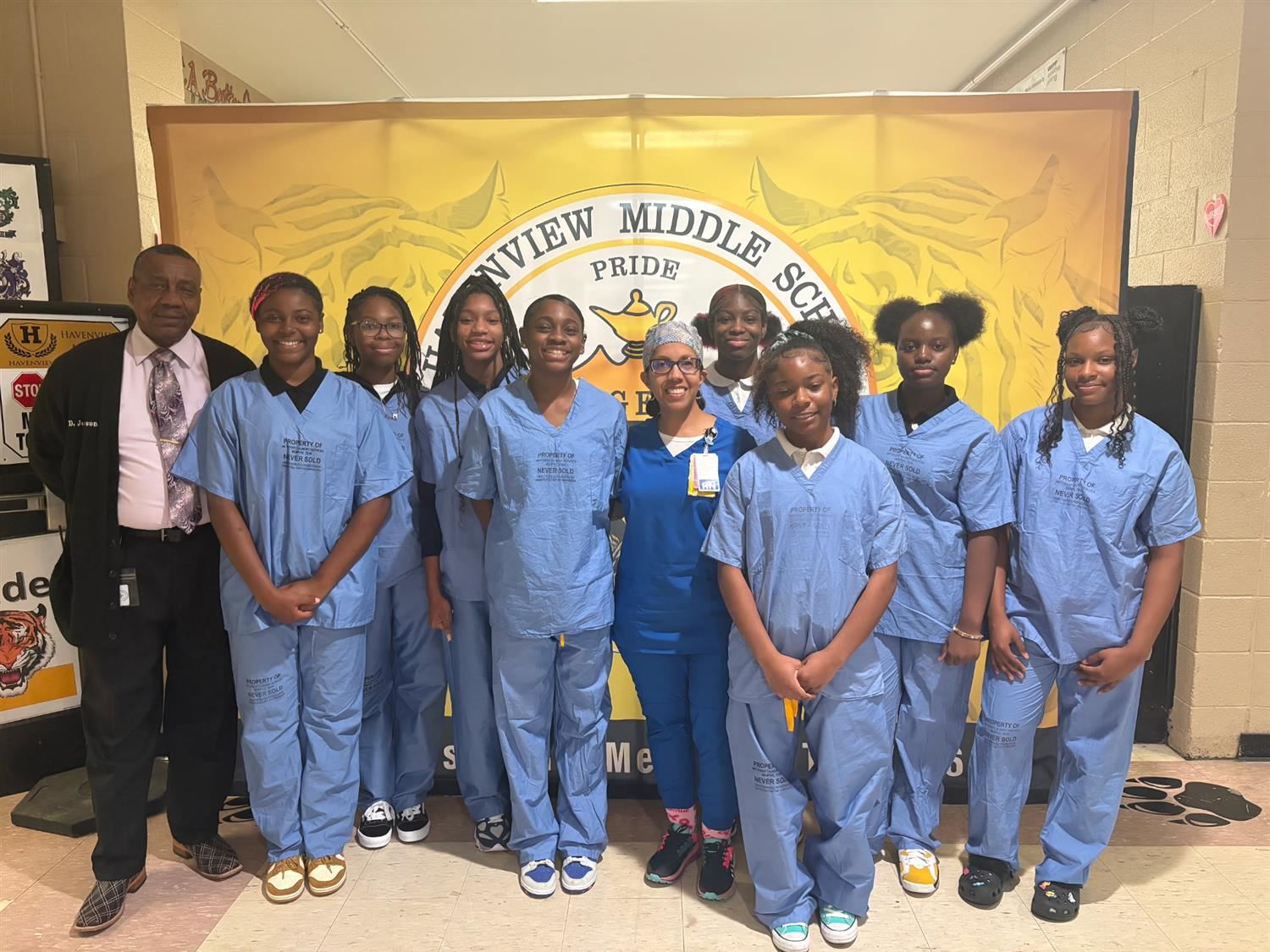  Methodist South donates Scrubs to our HOSA Club!