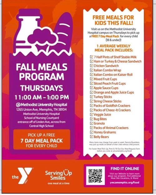 Free Meals for kids this fall!
