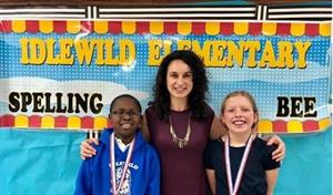 2020 Idlewild SPelling Bee winners with sponsor, Mrs. Atlas 