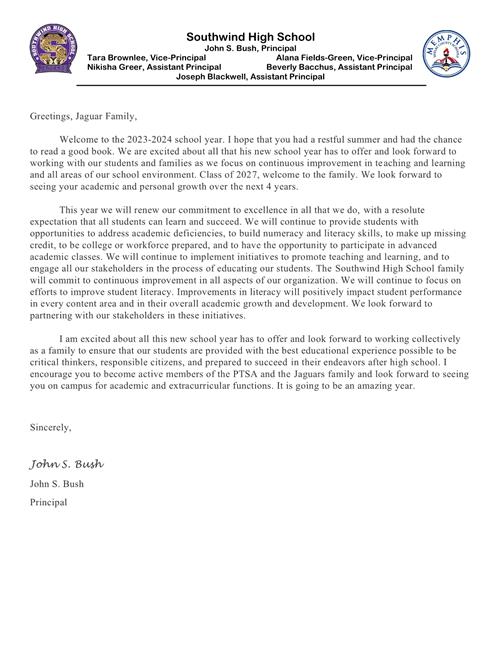 Welcome Back Letter 