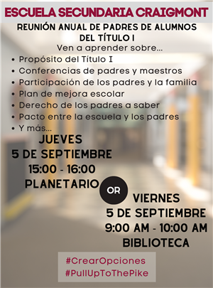Annual Title Parent Meeting (Spanish)