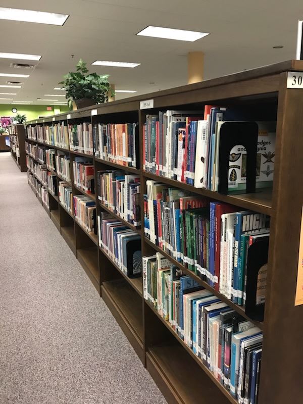 library shelves
