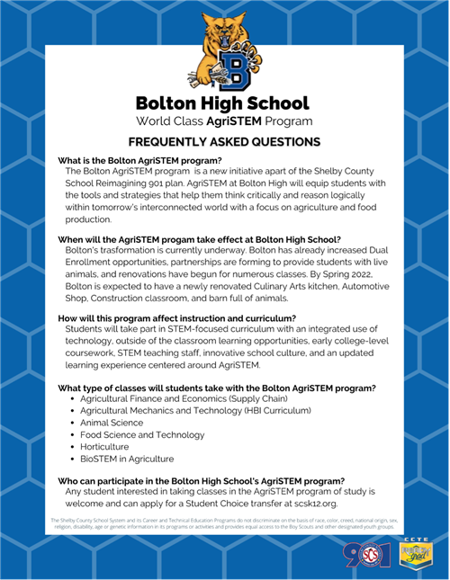 Bolton High Agri-STEM F.A.Q.s