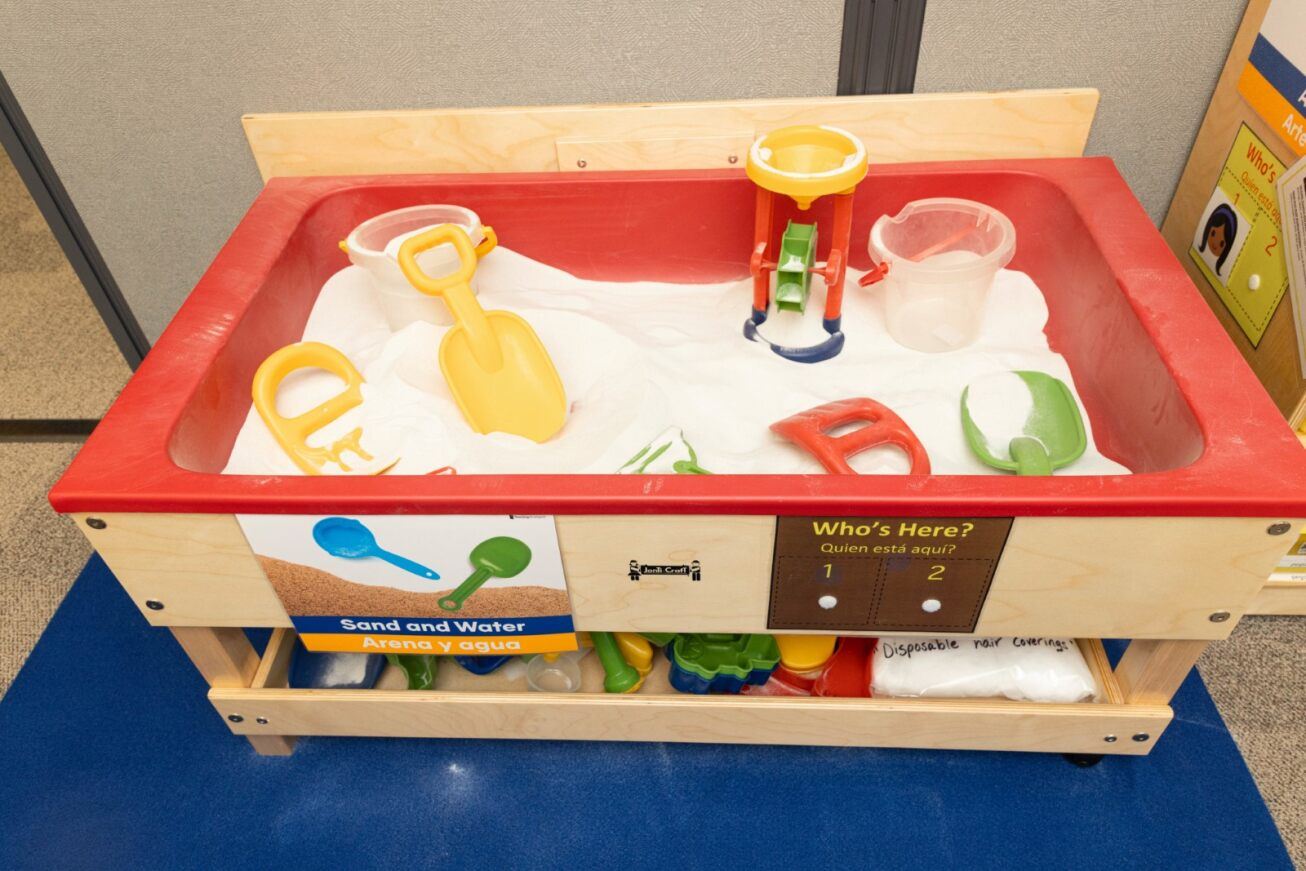 photo of classroom sand and water table