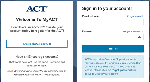Welcome to MyACT