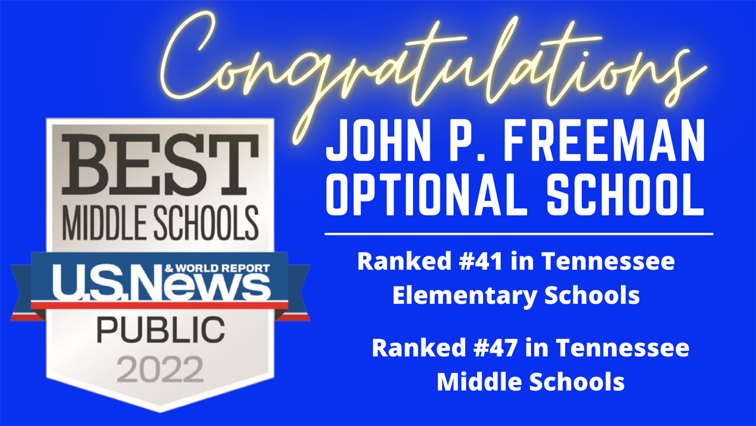  JPF Ranked In Top TN Elementary/Middle Schools